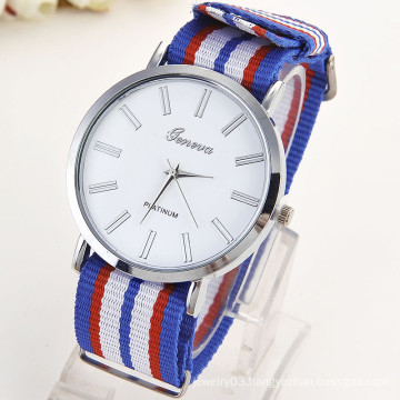 Hot sell fashion quartz watch, nylon fabric band watches for men